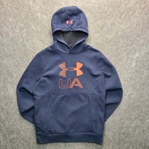 Under Armour Threadborne Hoodie Men's M‎ Blue Fitted Cold Gear Pullover
